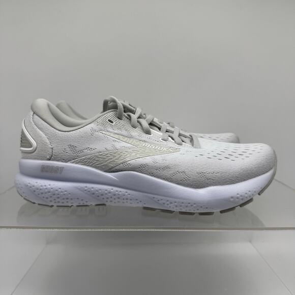 Brooks Ghost 16 White Gray 1204071B151 Running Shoes Sneakers Women’s Size 8 - Picture 2 of 9